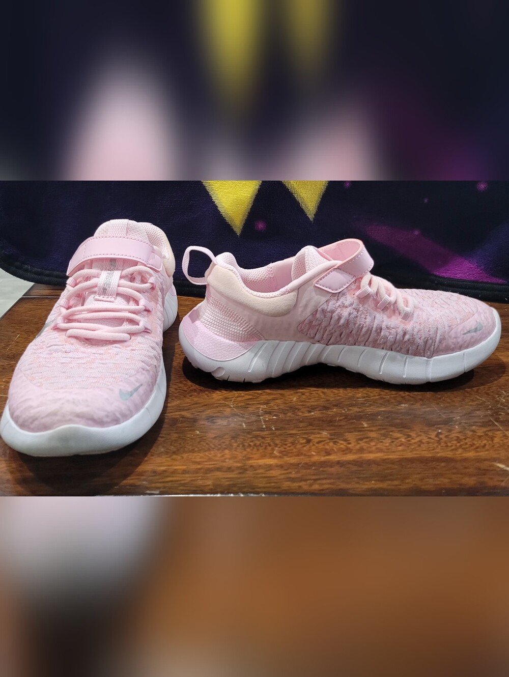 Used NIKE Light Pink Athletic Sneakers. Size 2.5Y